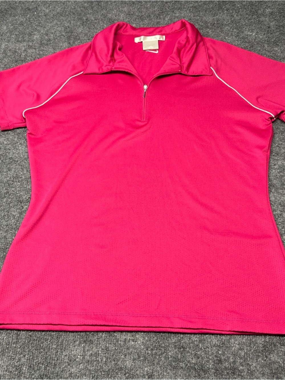 Nike Girls Hot Pink Short Sleeve Half-Zip Polo